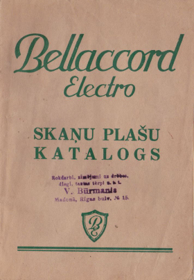 Bellaccord Electro Catalog ca 1935 (   Bellaccord Electro 1935- ) (Plastmass)