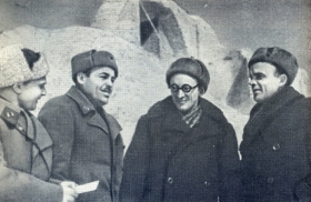 Y. Shvedov, A. Bezymensky, V. Bely, I. Dzerzhinsky.1940-ies. The photo. (. , . , . , . .1940- . .) (Belyaev)