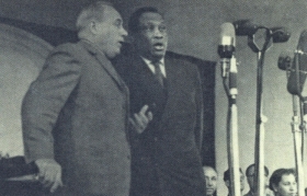 I. S. Kozlovsky and P. Robson. 1958 year. The photo. (. .   . . 1958 . .) (Belyaev)