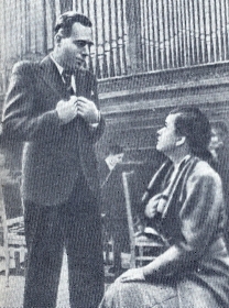 I. S. Kozlovsky and M.P. Maksakova at the rehearsal of Werther Massenet in the Great Hall of the Moscow Conservatory, 1937. Photo. (..   ..    ""      , 1937 .  ) (Belyaev)