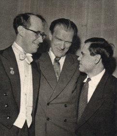 Mstislav Rostropovich, V. Dobiash, Leonid Kogan, 1955. ( ,. ,  , 1955 .) (stavitsky)