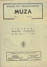 Muza - Katalog  1- 1953. (Muza -  1-1953.) (Jurek)