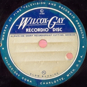 Wilcox-Gay Recordio Disc (reverse side, unused) (mgj)