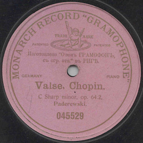 Valse, C Sharp minor, Op. 64.2, solo piece (Zonofon)