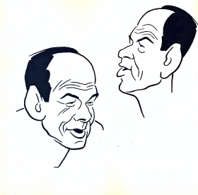 N. Cherkasov. Cartoon. M. Svetlov and I. Igin. (Н. Черкасов. Шарж. М. Светлов и И.Игин.) (Belyaev)