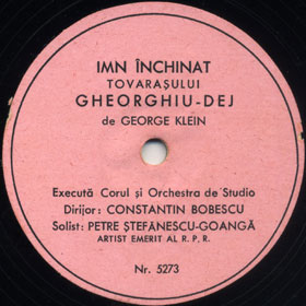 Hymn in Honor of Comrade Gheorghiu-Dej (Imn închinat tovaraşului Gheorghiu-Dej), song (Versh)