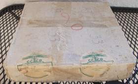 Typical cardboard bulk packaging box for records, late 1950s (Заводская коробка от грампластинок конца 1950-х) (mgj)
