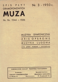 Muza - Katalog  3- 1950. (Muza - Katalog  3-1950 r.) (Jurek)